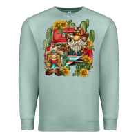 Seafoam western gnome truck cactus sunflower Premium Sweatshirt - BarkalooDesign