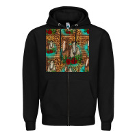 Black horses with roses seamless pattern Zipper Hoodie - HRA Design Shop