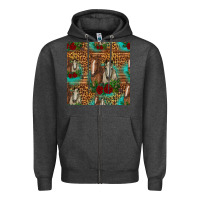 Charcoal Heather horses with roses seamless pattern Zipper Hoodie - HRA Design Shop
