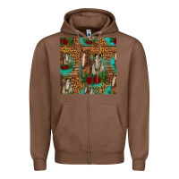 Chestnut horses with roses seamless pattern Zipper Hoodie - HRA Design Shop