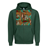 Sports Green horses with roses seamless pattern Zipper Hoodie - HRA Design Shop