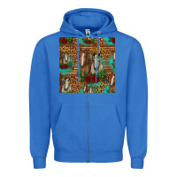 True Royal horses with roses seamless pattern Zipper Hoodie - HRA Design Shop