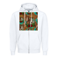 White horses with roses seamless pattern Zipper Hoodie - HRA Design Shop