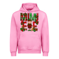 Fuchsia Pink Mimi Elf with Knitting Christmas Urban Hoodie - BundleAndBundleShop