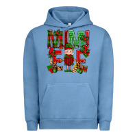 Pigment Pebble Blue Mimi Elf with Knitting Christmas Urban Hoodie - BundleAndBundleShop