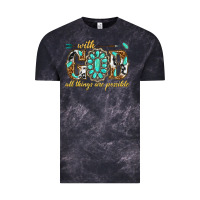 Cloud Black with god all things are possible with gemstone Vintage Tee - texasbilliewilder