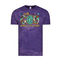 Cloud Purple with god all things are possible with gemstone Vintage Tee - texasbilliewilder