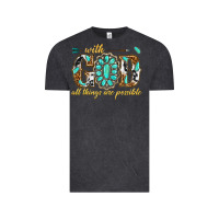 With God All Things Are Possible With Gemstone Vintage Tee | Teevron
