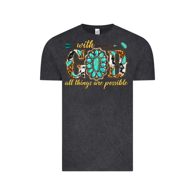 With God All Things Are Possible With Gemstone Vintage Tee by texasbilliewilder | Teevron