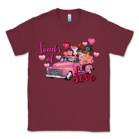 Burgundy loads of love valentine's day farm truck Classic Tee - FaDigitalArtStudio