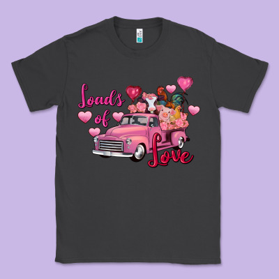 Loads Of Love Valentine's Day Farm Truck Classic Tee Designed By Fadigitalartstudio