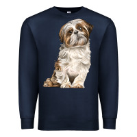 Navy Shih Tzu Dog Premium Sweatshirt - LillyAllenDesigns
