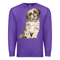 Purple Shih Tzu Dog Premium Sweatshirt - LillyAllenDesigns