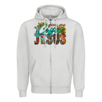Dove Grey give me coffee jesus Zipper Hoodie - RacoonDesign