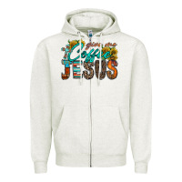Oatmeal Heather give me coffee jesus Zipper Hoodie - RacoonDesign