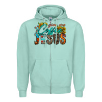 Seafoam give me coffee jesus Zipper Hoodie - RacoonDesign