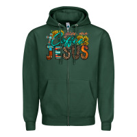 Sports Green give me coffee jesus Zipper Hoodie - RacoonDesign