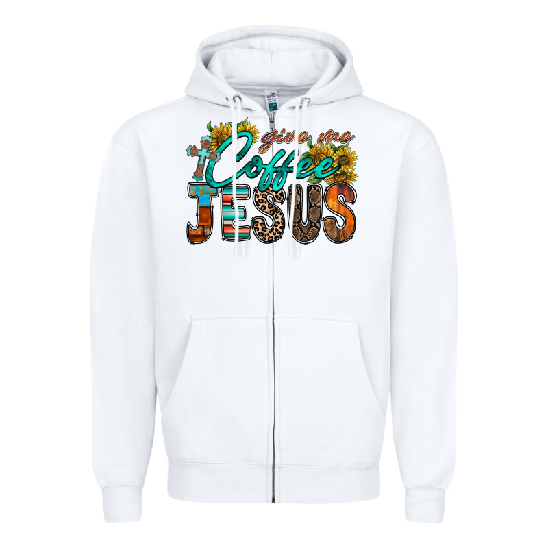 Give Me Coffee Jesus Zipper Hoodie by RacoonDesign | Teevron