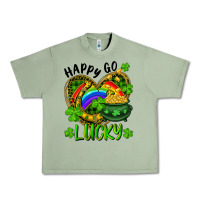 Oil Green Happy Go Lucky Pot Of Gold And Rainbow Heart Urban Heavy Tee - RanaPortraitStore