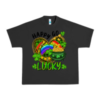 Pigment Black Happy Go Lucky Pot Of Gold And Rainbow Heart Urban Heavy Tee - RanaPortraitStore
