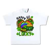 Happy Go Lucky Pot Of Gold And Rainbow Heart Urban Heavy Tee | Teevron