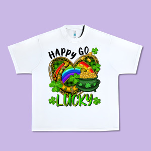 Happy Go Lucky Pot Of Gold And Rainbow Heart Urban Heavy Tee Designed By Ranaportraitstore