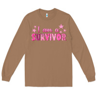 Toasted Coconut I Am a Survivor Breast Cancer Long Sleeve Tee - texasbilliewilder