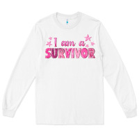 White I Am a Survivor Breast Cancer Long Sleeve Tee - texasbilliewilder
