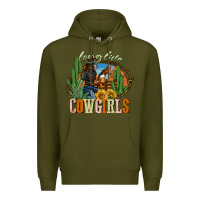 Army Green long live cowgirls Premium Hoodie - NancyCooperArtShop