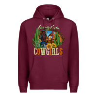 Burgundy long live cowgirls Premium Hoodie - NancyCooperArtShop