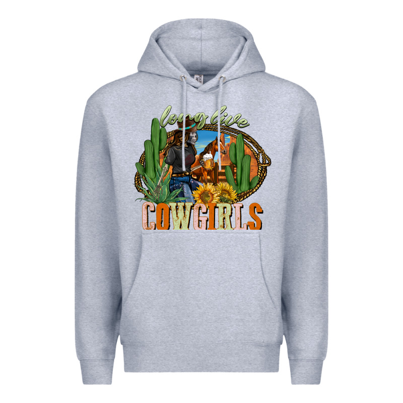 Long Live Cowgirls Premium Hoodie by NancyCooperArtShop | Teevron