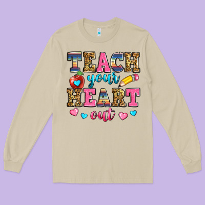 Teach Your Heart Out Long Sleeve Tee Designed By Zillion Design Studio