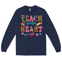 Navy teach your heart out Long Sleeve Tee - Zillion Design Studio
