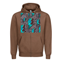 Chestnut turquoise lightning bolt seamless pattern Zipper Hoodie - HRA Design Shop