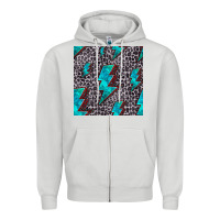 Turquoise Lightning Bolt Seamless Pattern Zipper Hoodie | Teevron