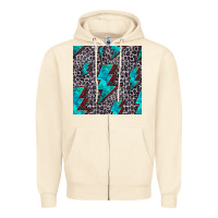 Sandshell turquoise lightning bolt seamless pattern Zipper Hoodie - HRA Design Shop