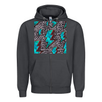 Smoke turquoise lightning bolt seamless pattern Zipper Hoodie - HRA Design Shop