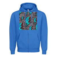 True Royal turquoise lightning bolt seamless pattern Zipper Hoodie - HRA Design Shop