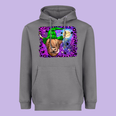 Highland Cow Halloween Heavyweight Hoodie Designed By Jahusdesignshop