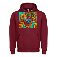 Burgundy teacher life Zipper Hoodie - HRA Design Shop