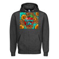 Charcoal Heather teacher life Zipper Hoodie - HRA Design Shop