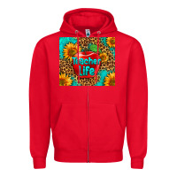 Red teacher life Zipper Hoodie - HRA Design Shop