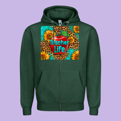 Teacher Life Zipper Hoodie Designed By Hra Design Shop