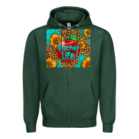 Sports Green teacher life Zipper Hoodie - HRA Design Shop