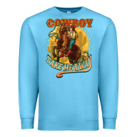 Ocean Blue cowboy take me away Premium Sweatshirt - NancyCooperArtShop