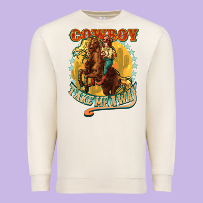 Cowboy Take Me Away Premium Sweatshirt Designed By Nancycooperartshop