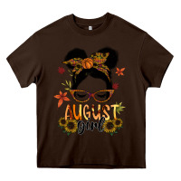 Chocolate Brown august girl Heavy Core Tee - SublimationCraftShop