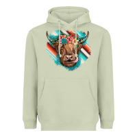 Matcha highland cow serape Heavyweight Hoodie - JahusDesignShop