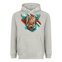Moon Dust highland cow serape Heavyweight Hoodie - JahusDesignShop