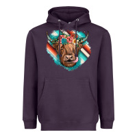 Plum highland cow serape Heavyweight Hoodie - JahusDesignShop